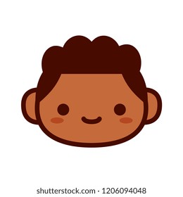 Vector Cartoon Cute Happy Boy Icon Isolated