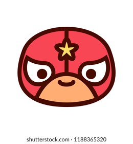 Vector Cartoon Cute Happy Wrestler Icon Isolated