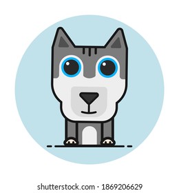 Vector cartoon cute husky dog puppy.To see the other cute dog illustrations , please check Dog collection.