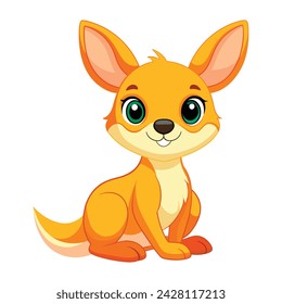 Vector de dibujos animados lindo canguro en blanco