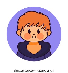 Vector Cartoon Cute Kawaii Kid Face Isolated