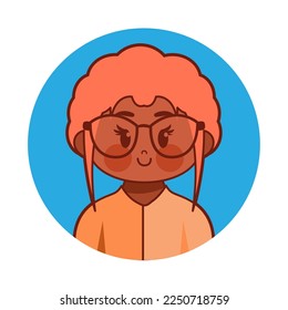 Vector Cartoon Cute Kawaii Kid Face Isolated