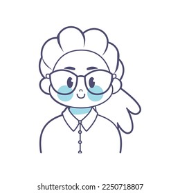 Vector Cartoon Cute Kawaii Kid Face Isolated