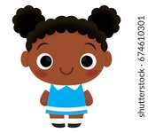 Vector Cartoon Cute Kid Isolated On White Background