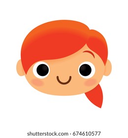 Vector Cartoon Cute Kid Isolated On White Background