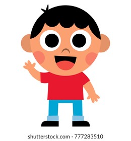Vector Cartoon Cute Kid Isolated 