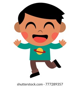 Vector Cartoon Cute Kid Isolated 