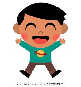 Vector Cartoon Cute Kid Isolated 