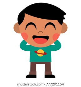 Vector Cartoon Cute Kid Isolated 