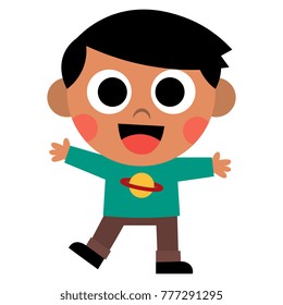 Vector Cartoon Cute Kid Isolated 
