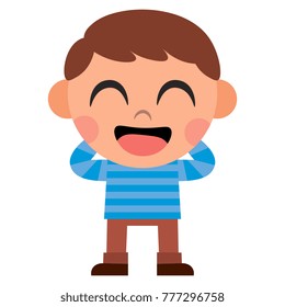 Vector Cartoon Cute Kid Isolated 