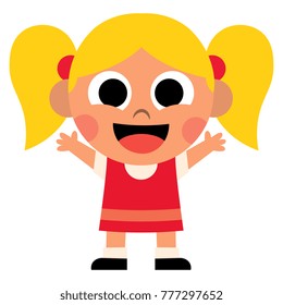 Vector Cartoon Cute Kid Isolated 