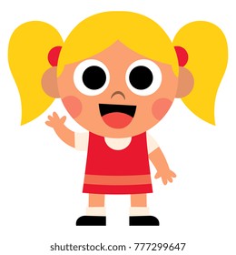 Vector Cartoon Cute Kid Isolated 