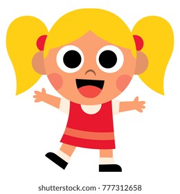 Vector Cartoon Cute Kid Isolated 