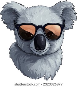 Dibujo vectorial lindo koala usar ilustración de vidrio solar