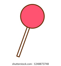 Vector Cartoon Cute Lollipop Icon Isolated On White Background