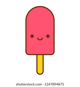 Vector Cartoon Cute Lolly Ice Icon Isolated On White Background