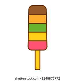 Vector Cartoon Cute Lolly Ice Icon Isolated On White Background