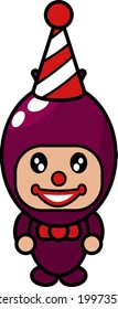 vector cartoon cute mascot character simple Shallot costume clown
