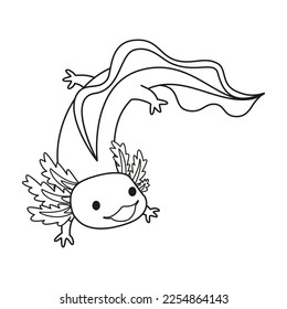 Vektor Cartoon Cute Mexican Axolotl Illustration einzeln