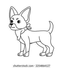 Vector Cartoon Cute Mexican Chihuahua llustration Isolated