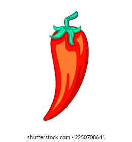 Vector Cartoon Cute Mexican Chilli Pepper llustration Isolated