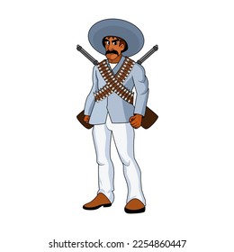 Vektorgrafik-Cute mexikanische Desperado-Illustration einzeln