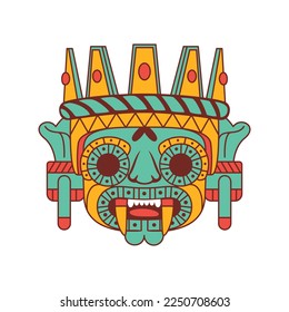 Vector Cartoon Cute Esbozo de Máscaras Mexicanas Aislado