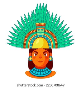 Vector Cartoon Cute Mexican Native llustration Isolated