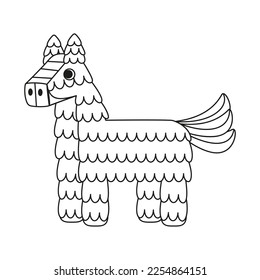 Vector Cartoon Cute Mexican Pinata llustration Isolated