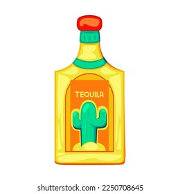 Vector Cartoon Cute Mexican Tequila llustration Isolated