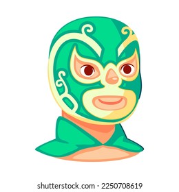 Vector Cartoon Cute Mexican Wrestler llustration Isolated