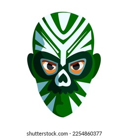 Vector Cartoon Cute Mexican Wrestler Illustration Isolated