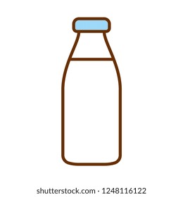 Vector Cartoon Cute Milk Bottle Isolated On White Background