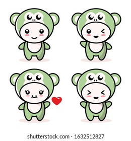 Vector cartoon of a cute monkey man