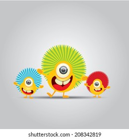 vector Cartoon cute monster
