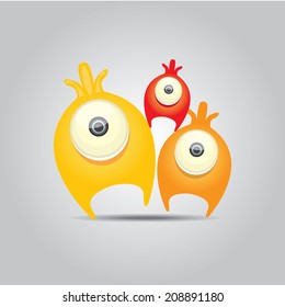 vector Cartoon cute monster