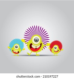 vector Cartoon cute monster