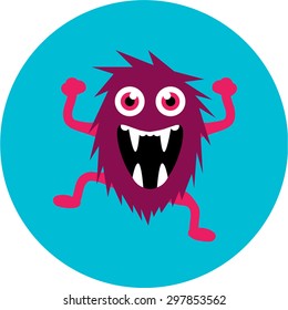 Vector cartoon cute monster alien. Vector illustration eps 8.