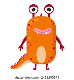 Vector cartoon cute monster. Funny halloween alien isolated on white background. Clip art for party decoration, stickers