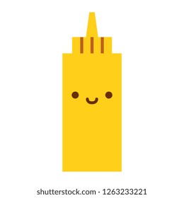 Vector Cartoon Cute Mustard Icon Isolated On White Background