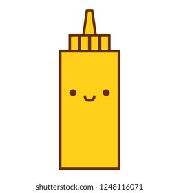 Vector Cartoon Cute Mustard Isolated On White Background