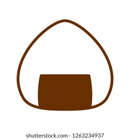 Vector Cartoon Cute Onigiri Icon Isolated On White Background