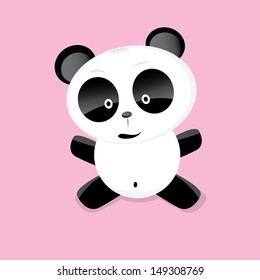 Vector cartoon cute Panda bear. Kids background