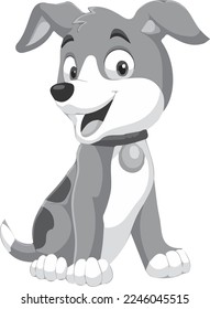 Vector cartoon cute pappy sitting 