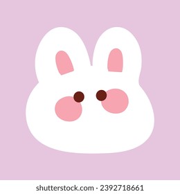 Vector a cartoon cute rabbit face vector icon.