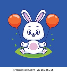 Vector cartoon cute rabbit mascot