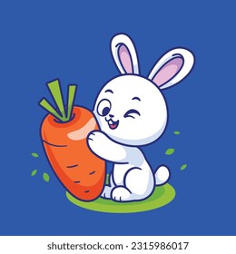 Vector cartoon cute rabbit mascot