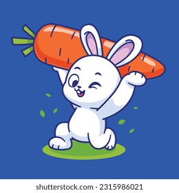 Vector cartoon cute rabbit mascot