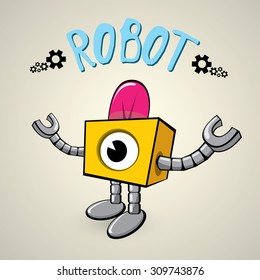 vector cartoon cute robot